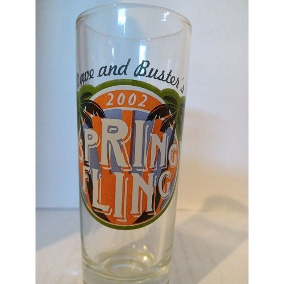 DAVE AND BUSTERS Collectible '2002 Spring Fling' Tall Shooter Shot Glass - Picture 1 of 5